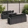 Image de vidaXL Salon de jardin 7 pcs avec coussins noir résine tressée3326256