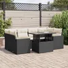 Image de Vidaxl Salon De Jardin 7 Pcs Avec Coussins Noir RÃ©sine TressÃ©e