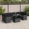 Image de vidaXL Salon de jardin 8 pcs avec coussins noir résine tressée3326276