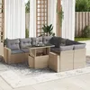 Image de Vidaxl Salon De Jardin Avec Coussins 9 Pcs Beige RÃ©sine TressÃ©e