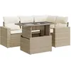 Image de vidaXL Salon de jardin avec coussins 5 pcs beige résine tressée3326309