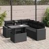 Image de Vidaxl Salon De Jardin 6 Pcs Avec Coussins Noir RÃ©sine TressÃ©e