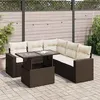Image de vidaXL Salon de jardin avec coussins 6 pcs marron résine tressée3326324