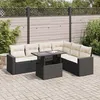Image de Vidaxl Salon De Jardin 7 Pcs Avec Coussins Noir RÃ©sine TressÃ©e