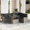 Image de Vidaxl Salon De Jardin Avec Coussins 7 Pcs Gris RÃ©sine TressÃ©e