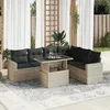 Image de Vidaxl Salon De Jardin Avec Coussins 7 Pcs Gris Clair RÃ©sine TressÃ©e