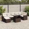 Image de vidaXL Salon de jardin 8 pcs avec coussins marron résine tressée3326364