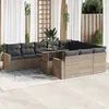 Image de Vidaxl Salon De Jardin 11 Pcs Avec Coussins Gris RÃ©sine TressÃ©e