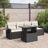 Image de Vidaxl Salon De Jardin 5 Pcs Avec Coussins Noir RÃ©sine TressÃ©e