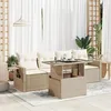 Image de Vidaxl Salon De Jardin Avec Coussins 5 Pcs Beige RÃ©sine TressÃ©e