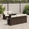 Image de vidaXL Salon de jardin avec coussins 6 pcs marron résine tressée3326414