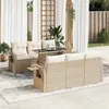 Image de vidaXL Salon de jardin avec coussins 7 pcs beige résine tressée3326419