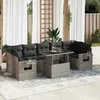 Image de Vidaxl Salon De Jardin 8 Pcs Avec Coussins Gris RÃ©sine TressÃ©e