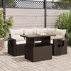 Image de vidaXL Salon de jardin avec coussins 5 pcs marron résine tressée3326474