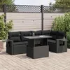 Image de Vidaxl Salon De Jardin 6 Pcs Avec Coussins Noir RÃ©sine TressÃ©e