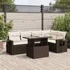 Image de vidaXL Salon de jardin avec coussins 6 pcs marron résine tressée3326484