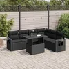 Image de Vidaxl Salon De Jardin 7 Pcs Avec Coussins Noir RÃ©sine TressÃ©e