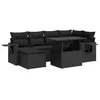Image de vidaXL Salon de jardin 7 pcs avec coussins noir résine tressée3326506