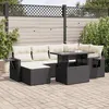 Image de Vidaxl Salon De Jardin 7 Pcs Avec Coussins Noir RÃ©sine TressÃ©e