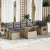 Image de Vidaxl Salon De Jardin Avec Coussins 8 Pcs Beige RÃ©sine TressÃ©e