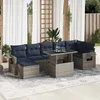 Image de Vidaxl Salon De Jardin Avec Coussins 8 Pcs Gris RÃ©sine TressÃ©e Acacia
