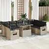 Image de Vidaxl Salon De Jardin Avec Coussins 10 Pcs Gris Clair RÃ©sine TressÃ©e