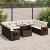 Image de vidaXL Salon de jardin 10 pcs avec coussins marron résine tressée3326544
