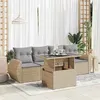 Image de vidaXL Salon de jardin avec coussins 5 pcs beige résine tressée3326560