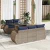 Image de Vidaxl Salon De Jardin Avec Coussins 6 Pcs Gris RÃ©sine TressÃ©e Acacia