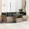 Image de Vidaxl Salon De Jardin Avec Coussins 7 Pcs Gris RÃ©sine TressÃ©e