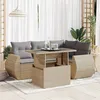 Image de Vidaxl Salon De Jardin Avec Coussins 5 Pcs Beige RÃ©sine TressÃ©e