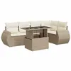 Image de vidaXL Salon de jardin avec coussins 6 pcs beige résine tressée3326639