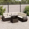 Image de vidaXL Salon de jardin avec coussins 7 pcs marron résine tressée3326654