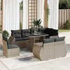 Image de vidaXL Salon de jardin 9 pcs avec coussins gris résine tressée3326661