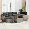 Image de Vidaxl Salon De Jardin Avec Coussins 7 Pcs Gris RÃ©sine TressÃ©e