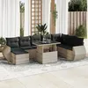 Image de Vidaxl Salon De Jardin 9 Pcs Avec Coussins Gris Clair RÃ©sine TressÃ©e