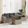 Image de vidaXL Salon de jardin 5 pcs avec coussins gris résine tressée3326721