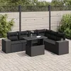 Image de Vidaxl Salon De Jardin 7 Pcs Avec Coussins Noir RÃ©sine TressÃ©e