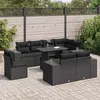 Image de vidaXL Vidaxl Salon De Jardin 9 Pcs Avec Coussins Noir Résine Tressée
