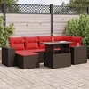 Image de Vidaxl Salon De Jardin Avec Coussins 9pcs Marron RÃ©sine TressÃ©e Acacia