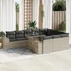 Image de Vidaxl Salon De Jardin 11 Pcs Avec Coussins Gris Clair RÃ©sine TressÃ©e