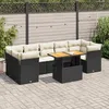 Image de Vidaxl Salon De Jardin 8 Pcs Avec Coussins Noir RÃ©sine TressÃ©e