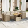 Image de Vidaxl Salon De Jardin Avec Coussins 8 Pcs Beige RÃ©sine TressÃ©e
