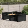 Image de vidaXL Vidaxl Salon De Jardin 9 Pcs Avec Coussins Noir Résine Tressée