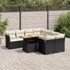 Image de vidaXL Vidaxl Salon De Jardin 9 Pcs Avec Coussins Noir Résine Tressée