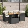 Image de vidaXL Vidaxl Salon De Jardin 5 Pcs Avec Coussins Noir Résine Tressée