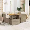 Image de vidaXL Salon de jardin avec coussins 5 pcs beige résine tressée3326921