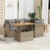 Image de Vidaxl Salon De Jardin Avec Coussins 5 Pcs Beige RÃ©sine TressÃ©e