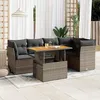 Image de Vidaxl Salon De Jardin 6 Pcs Avec Coussins Gris RÃ©sine TressÃ©e