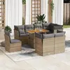 Image de vidaXL Salon de jardin avec coussins 9 pcs beige résine tressée3326943